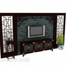 Chinese TV cabinet combination 3d model .