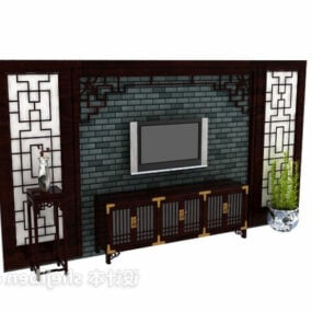 Chinese Tv Cabinet Combination Set 3d model