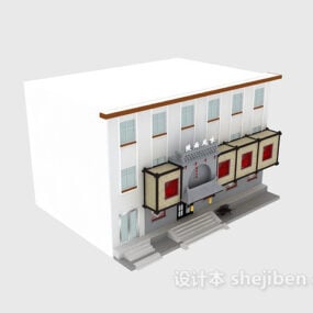 Kiinalainen Shophouse arkkitehtoninen 3d-malli