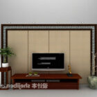 Chinese Background Wall With Tv Cabinet