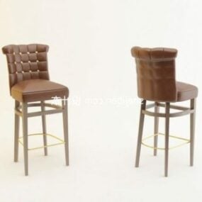 Chińskie skórzane krzesło barowe Model 3D