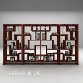 Kinesisk bokhylle Display Rack 3d-modell