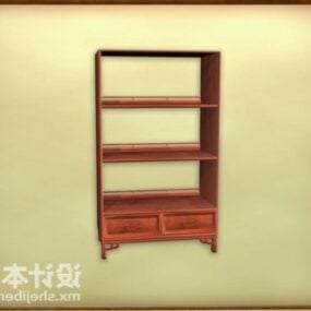 Chinese Bookshelf Wooden 3d model