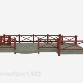 Çin Köprüsü Taş Ahşap 3D model