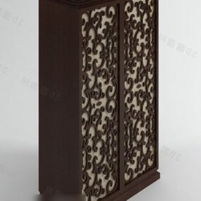 Chinese Carved Wardrobe 3d model