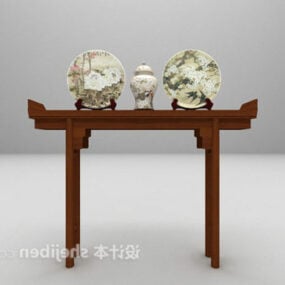 Model 3d Dekorasi Porselen Tabel Konsol Cina