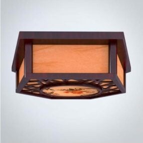 Chinese Ceiling Lamp Wooden Style 3d model