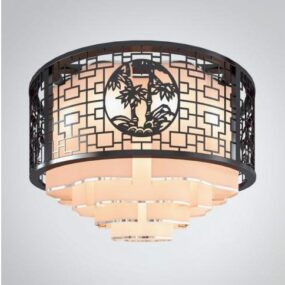 Chinese Ceiling Lamp Carving Style 3d model
