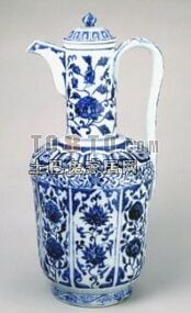 3д модель китайской керамической древней вазы