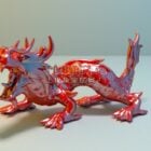 Chinese ceramic Chinese Dragon 3d model .