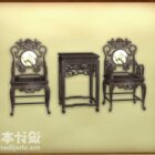 Modèle 3D de combinaison de meubles classiques chinois.