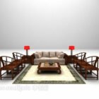 Chinesische Kombination Sofa Stuhl Teppich
