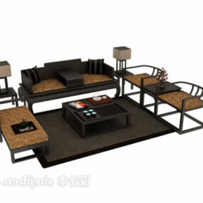Chinese Style Wood Dining Table 3d model