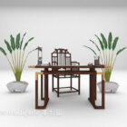 Combinación de macetas de plantas de escritorio chino