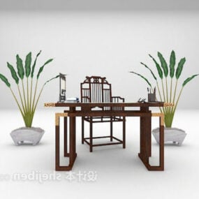 Chinese Desk Plant Potted Combination 3d model