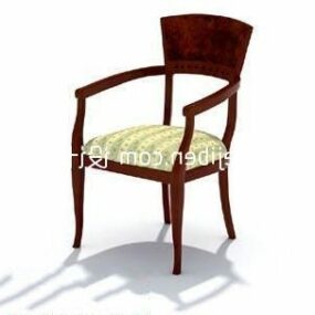 כיסא ילד מעץ עם חור גב דגם תלת מימד