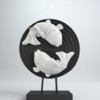 中国鱼雕盘装饰