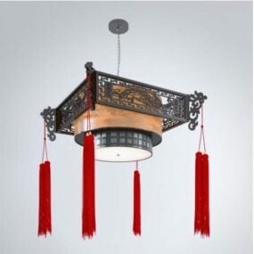 3д модель древней китайской потолочной люстры