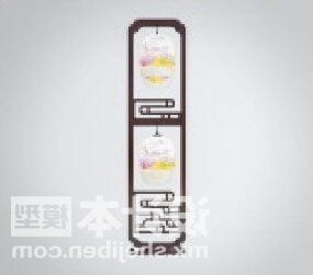 Lâmpada de lanterna chinesa modelo 3D de duas camadas