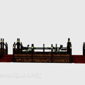 Chinese Indoor Bridge 3d model