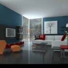 Scandinavian Living Room With Furniture