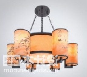 Čínská lustrová lampa do obývacího pokoje 3D model