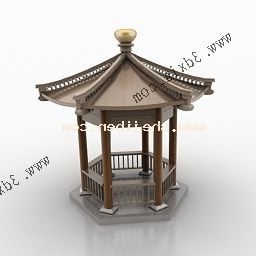مدل سه بعدی ساختمان کلاسیک پاویون چینی