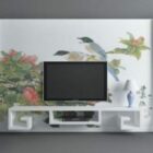 Китайская роспись стены телевизора