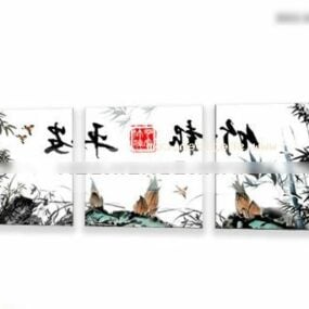 Chinese Ancient Black White Painting 3d model
