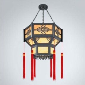 Chinese Polygon Vintage Chandelier 3d model