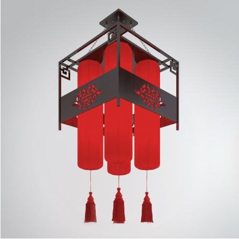 Chinese Red Chandelier Retro Style