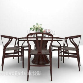 Modelo 3d de mesa de jantar redonda chinesa