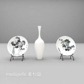 Chinese Ornament Dish Vase 3d model