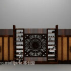 Chinese houten vitrine set