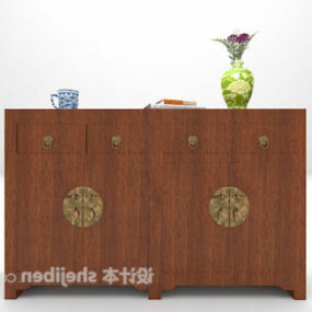 Chinese Side Cabinet With Decorating 3d model