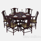 Chinese small round dining table 3d model .