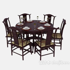 Chinese Small Round Dining Table 3d model