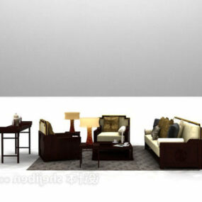 Chinese Sofa Chair Carpet Combination 3d model