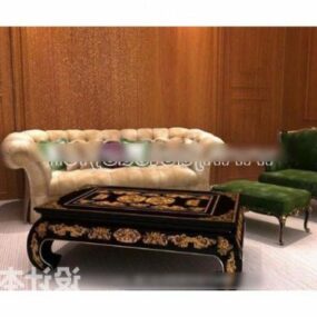 Τρισδιάστατο μοντέλο κινέζικου καναπέ Τραπεζάκι σαλονιού