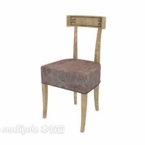 3д модель современного обивочного стула с деревянной спинкой