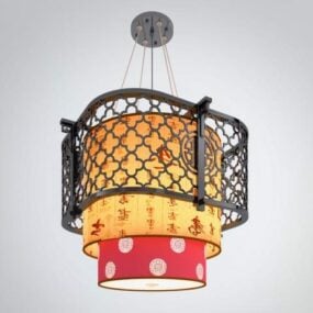 Chinese Chandelier Round Shade 3d model
