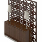 Chinese-style entrance hall cabinet 3d model .