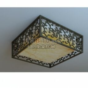 Chinese Carved Square Lamp 3d model