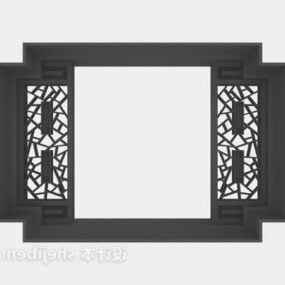 Chinesisches antikes geschnitztes Fensterrahmen-3D-Modell