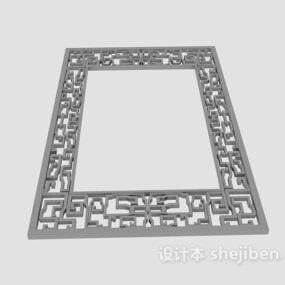 Chinese Window Frame Carved Pattern 3d model