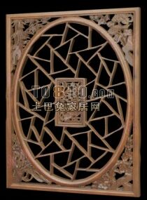 Chinese Wood Carving Piece 3d model