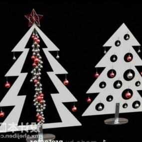 Modelo 3d de material de papel de árvore de Natal