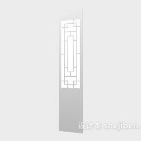 3D model klasického čínského dřevěného rámu dveří