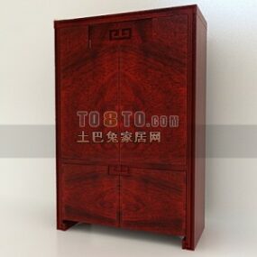 Classic Chinese Shoe Cabinet 3d model