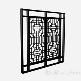 דגם תלת מימד של מסגרת חלון סינית קלאסית